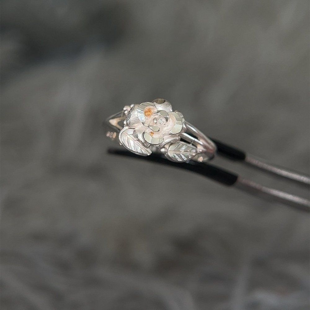 Sterling Silver 925 Rose Flower Ring View 2